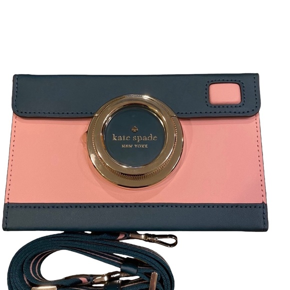 Kate Spade Teal and Pink Oh Snap Camera Crossbody Strap Purse - Picture 8 of 14